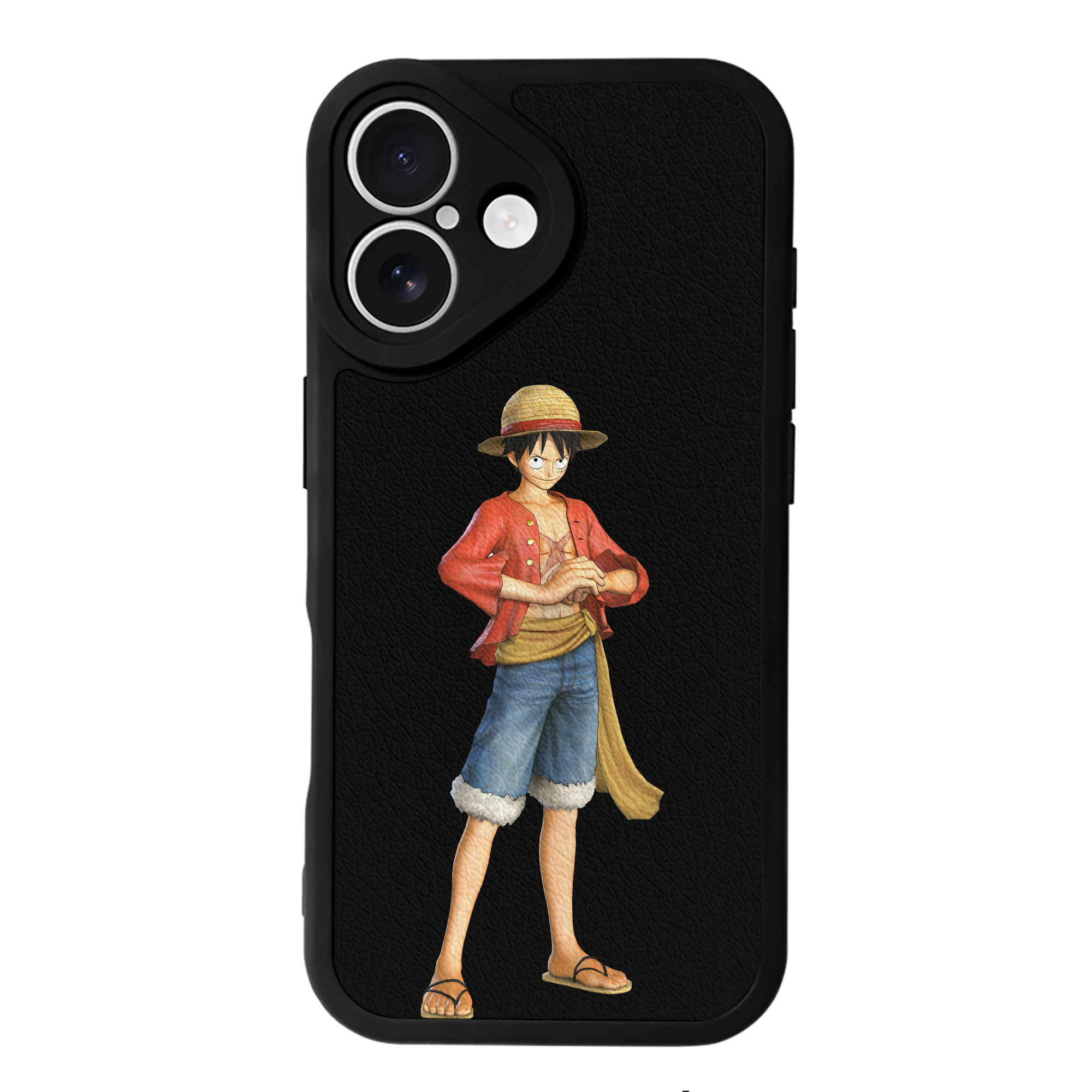 （画像用） ワンピース モンキー・D・ルフィ ONE PIECE Monkey D. Luffy 【iPhone 16シリーズ対応】シリコンスマホケース（レザー調） 材質：シリコン